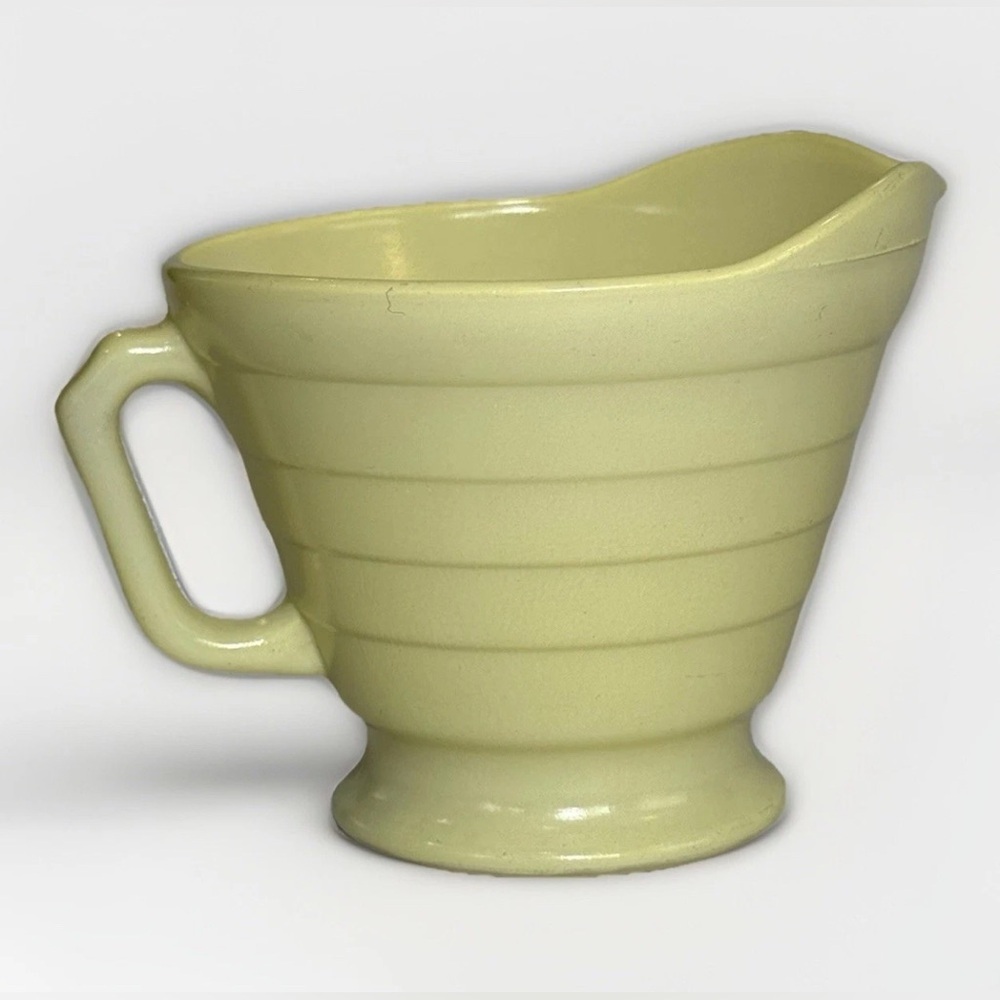 Hazel Atlas Depression Glass Platonite Moderntone Pastel Yellow Creamer Farm 3" - Picture 3 of 5